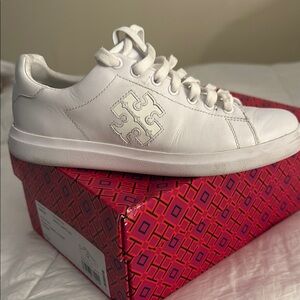 Tory Burch White Leather Sneakers